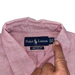 Ralph Lauren Custom Fit Pink Oxford Shirt Mens Size 16 1/2 - 32 Dress